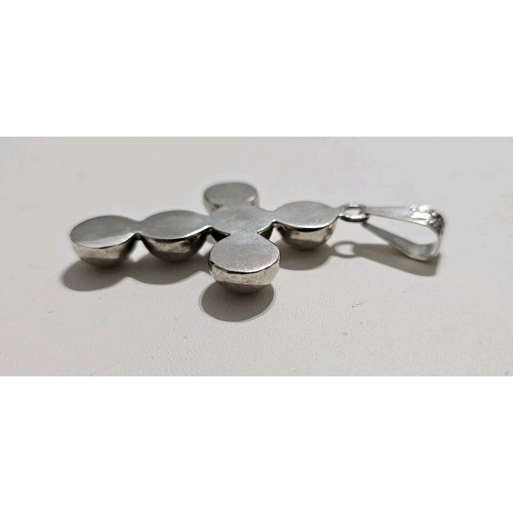 Chunky Sterling Silver Cross, 925 Silver Cross, Statement Piece, Cross Pendant - Picture 6 of 8